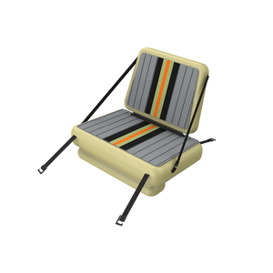 Angled view of the LONO Apex Aero 12'6" Verge Camo 22 seat replacement with backrest and straps.