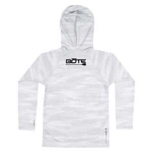 Back view the Kids Explorer Tech Hoody Ice Camo