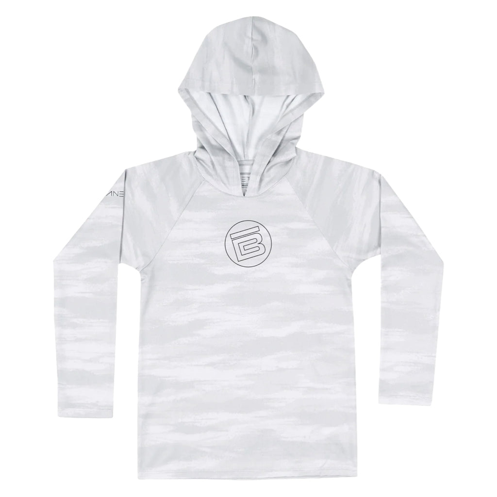 Front view of the Kids Explorer Tech Hoody Ice Camo