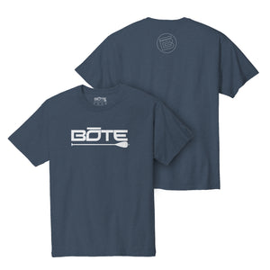 Front and back image of the Men's Logo Navy Tee Shirt