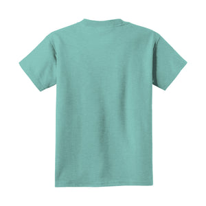 Back view the Youth Logo Tee Shirt Sea Foam