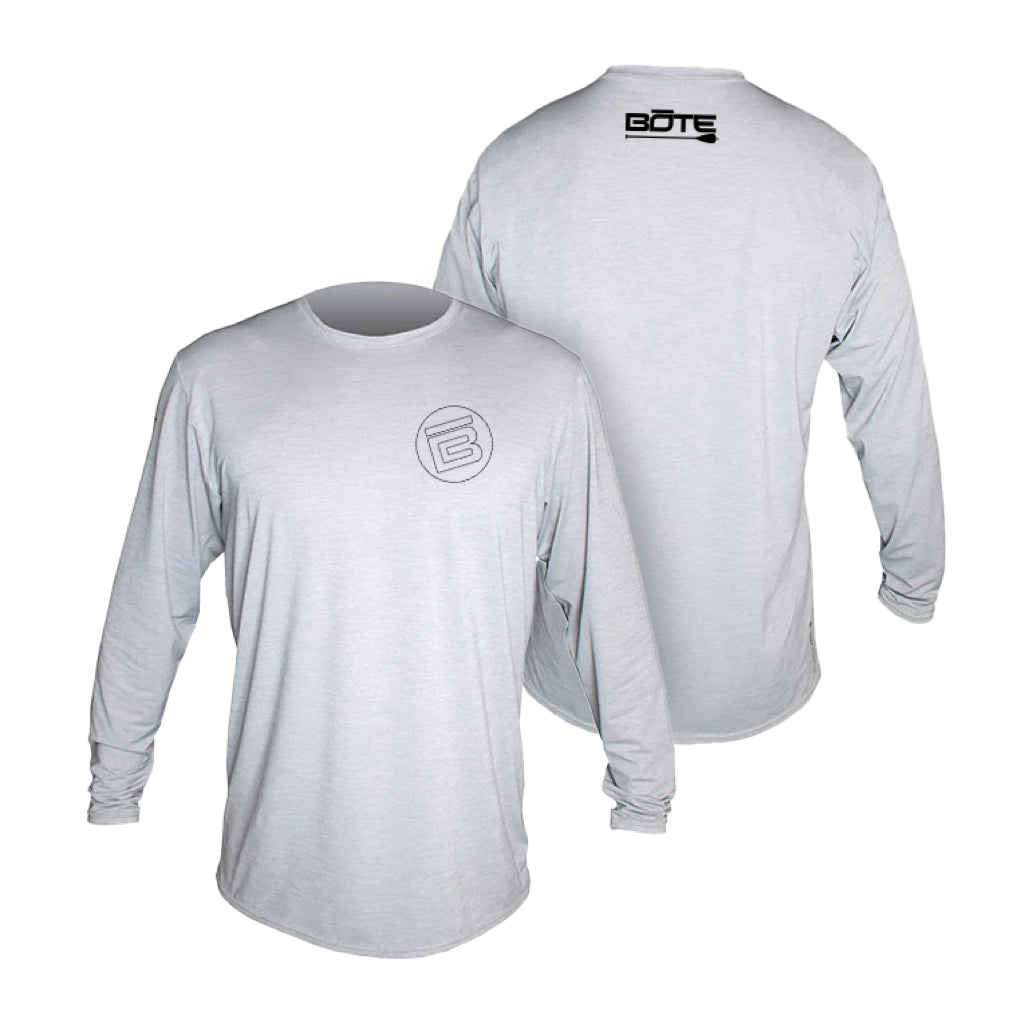 Front and back image of the Kids Explorer Long Sleeve Alloy Heathered