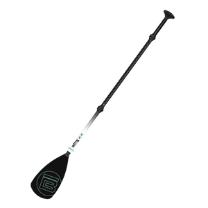 Angled view of the SUP Configuration of the 4-Piece Hybrid Adjustable Aluminum Paddle Black