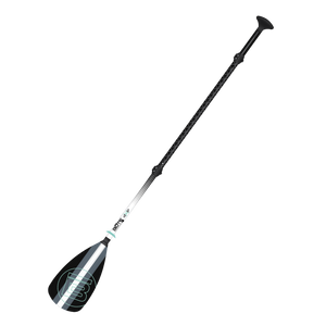 Angled view of the SUP Configuration of the 4-Piece Hybrid Adjustable Fiberglass Paddle Black