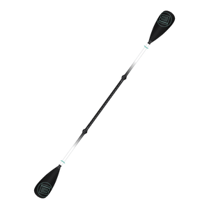 Angled view of the Kayak configuration of the 4-Piece Kids Hybrid Fiberglass SUP Paddle Black