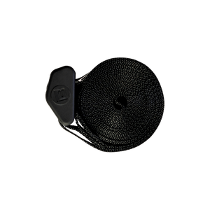 Rolled Cam Straps with black webbing and rubberized cam buckle.
