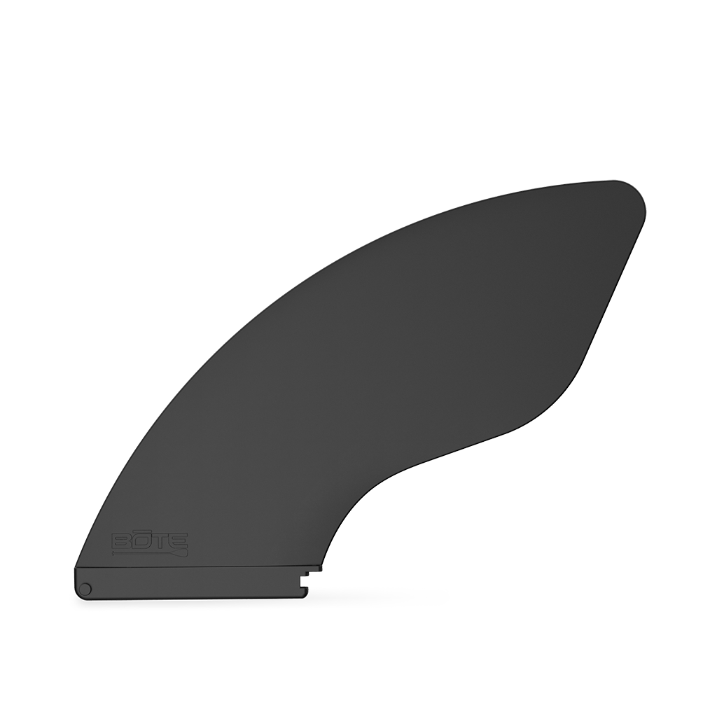 Side profile view of black 10" Click-In Center Fin showing click-in base detail.