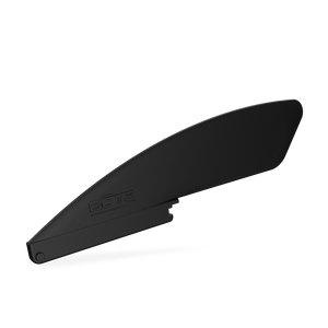 Angled view of black 3" Click-In Center Fin showing fin profile and base.