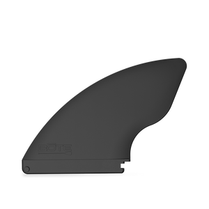 Side profile view of black 6" Click-In Center Fin showing click-in base detail.