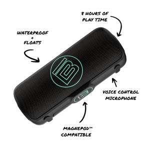 Angled view of the speaker calling out features