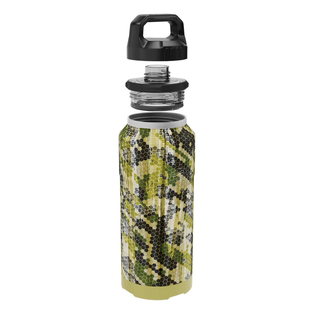A detailed image of the MAGNEBottle 36oz with Cap Verge Camo, showing its design and key features.