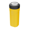 A detailed image of the MAGNEChill Can Cooler Slim Yellow, showing its design and key features.