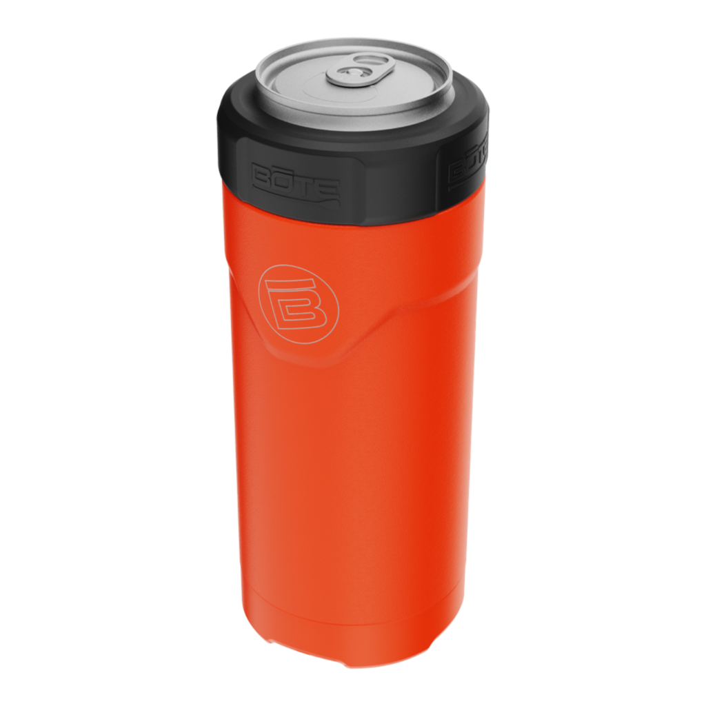 Angled front view of the MAGNEChill Can Cooler Slim Sunrise.