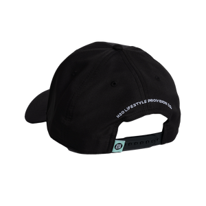 Rear view of BOTE Logo Ripstop Hat in Black with white logo.