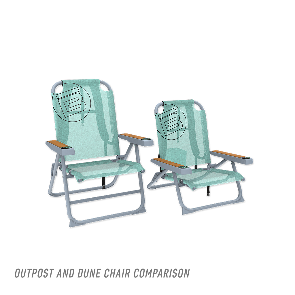 Front view of Mule Outpost and Dune Chairs side by side in mint color.