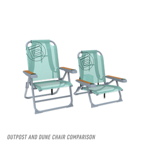 Front view of Mule Outpost and Dune Chairs side by side in mint color.