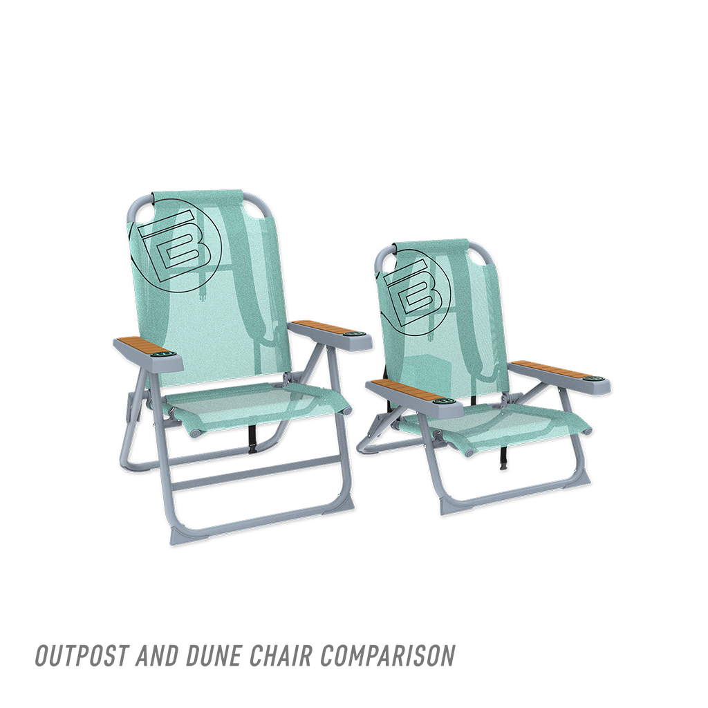 Front view of Mule Outpost and Dune Chairs side by side in mint color.