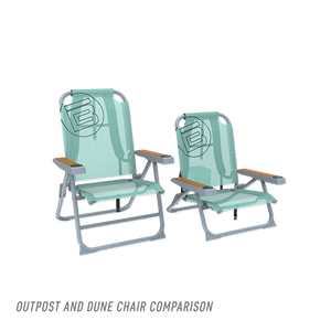 Front view of Mule Outpost and Dune Chairs side by side in mint color.