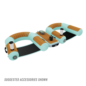 Modular Hangout Side Piece connected between two inflatable lounge chairs.
