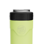 Front view of the MAGNEChill Slim Replacement Lid installed on a lime can cooler with logo imprint.