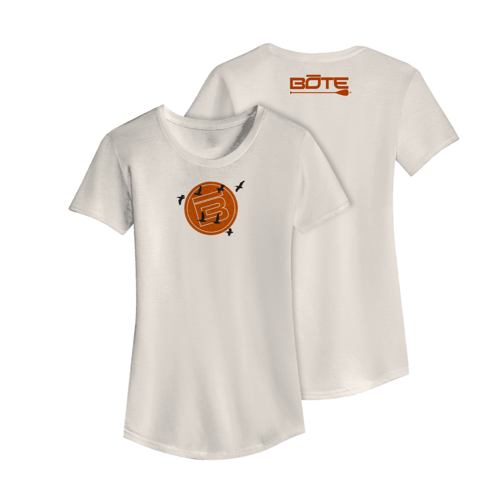 Front and back view of women's Tribe Tee