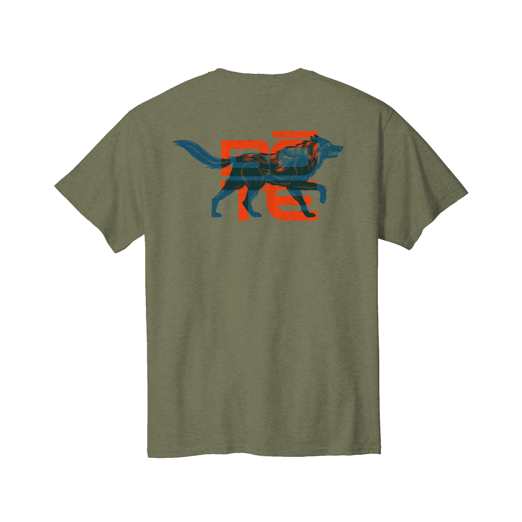 Back view the Men's WULF Tee