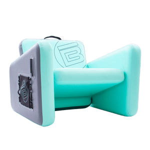 Angled view of the Aero Chair XL with stretch pocket and MOLLE loops on the side with cup holder receiver