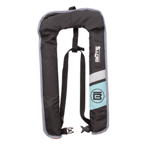 Front of the BOTE Inflatable Vest PFD with BOTE logo and circle B logo