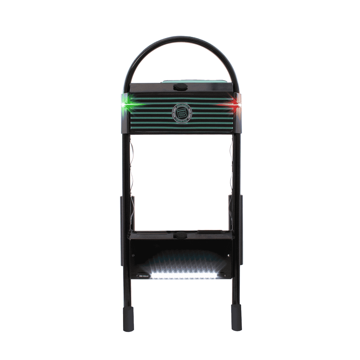 Front view of Power Rac with navigation lights, curved handle, and integrated storage.