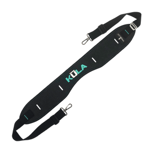 KULA Travelink Carry Sling with KULA Logo in white and seafoam on the middle of the strap