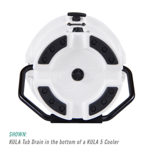 KULA Tub Drain in the bottom of a KULA 5 Cooler