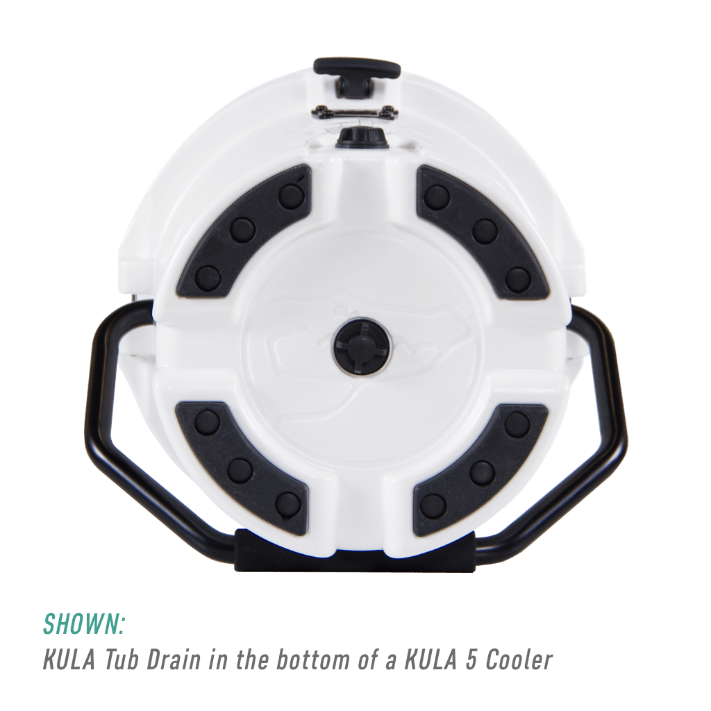 KULA Tub Drain in the bottom of a KULA 5 Cooler