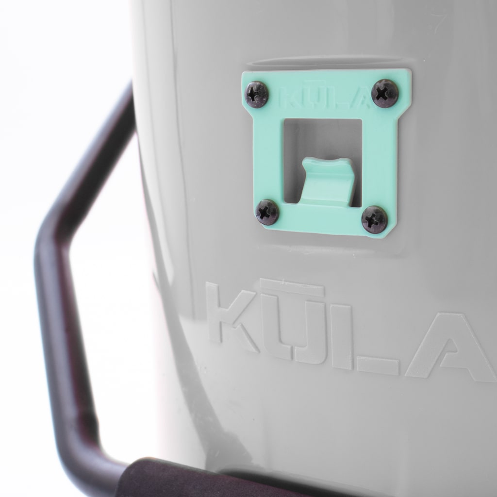 Seafoam replacement screw-in bottle opener attached to a KULA 5 hard cooler